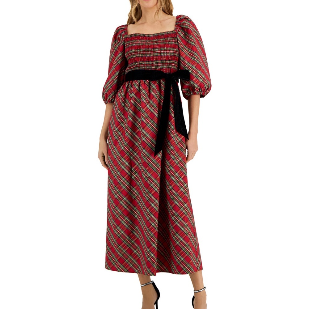 INC International Concepts Plaid Midi Dress